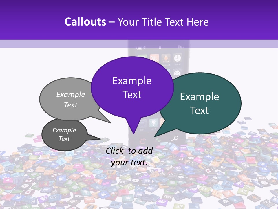 A Cell Phone Sitting On Top Of A Pile Of Colorful Cubes PowerPoint Template