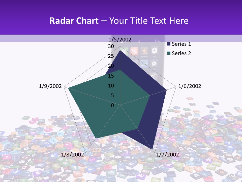 A Cell Phone Sitting On Top Of A Pile Of Colorful Cubes PowerPoint Template