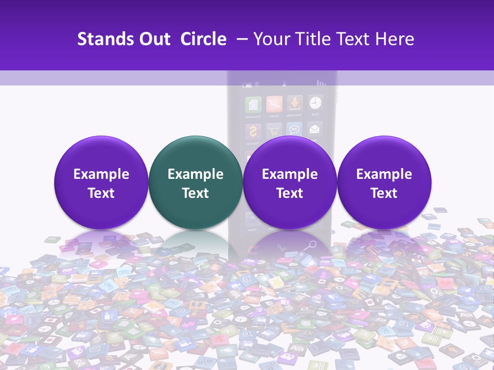 A Cell Phone Sitting On Top Of A Pile Of Colorful Cubes PowerPoint Template