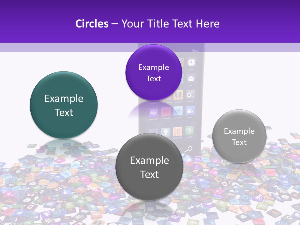 A Cell Phone Sitting On Top Of A Pile Of Colorful Cubes PowerPoint Template