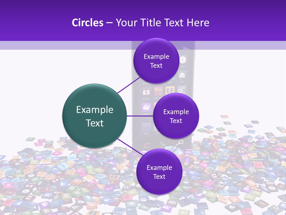 A Cell Phone Sitting On Top Of A Pile Of Colorful Cubes PowerPoint Template