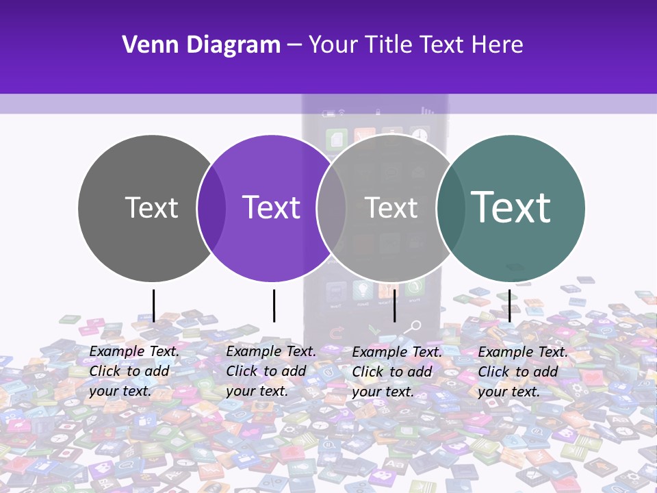 A Cell Phone Sitting On Top Of A Pile Of Colorful Cubes PowerPoint Template