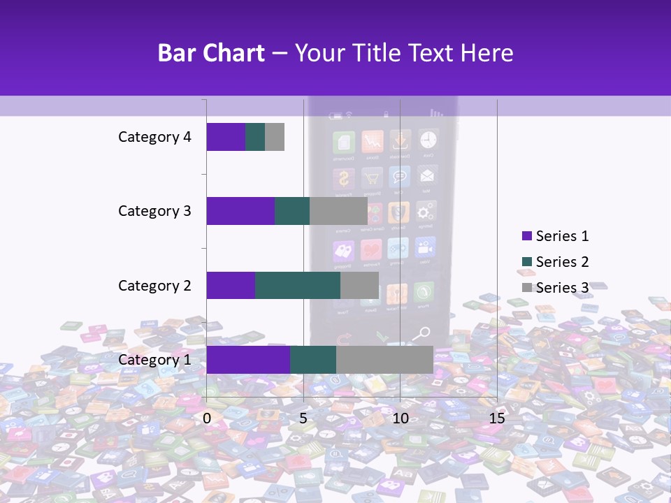 A Cell Phone Sitting On Top Of A Pile Of Colorful Cubes PowerPoint Template