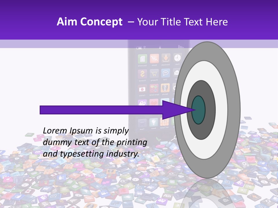 A Cell Phone Sitting On Top Of A Pile Of Colorful Cubes PowerPoint Template