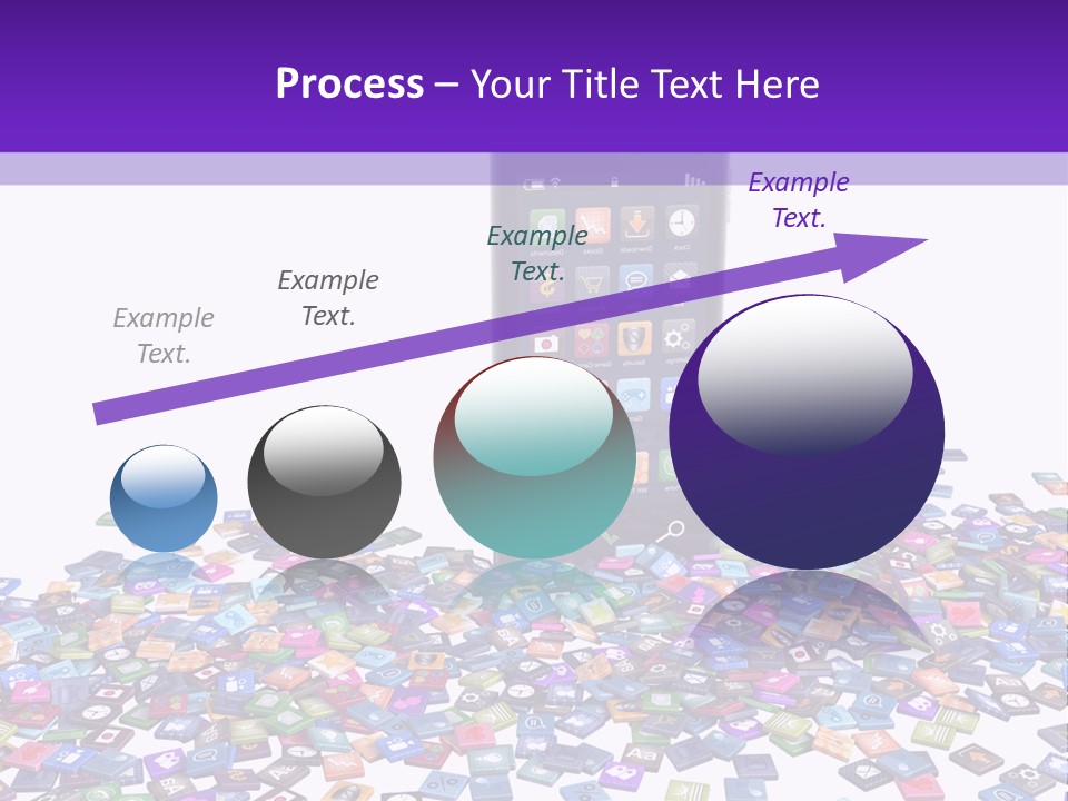 A Cell Phone Sitting On Top Of A Pile Of Colorful Cubes PowerPoint Template