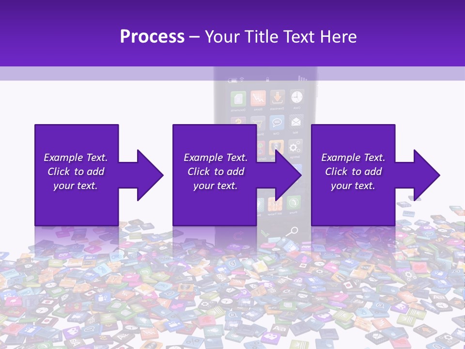 A Cell Phone Sitting On Top Of A Pile Of Colorful Cubes PowerPoint Template