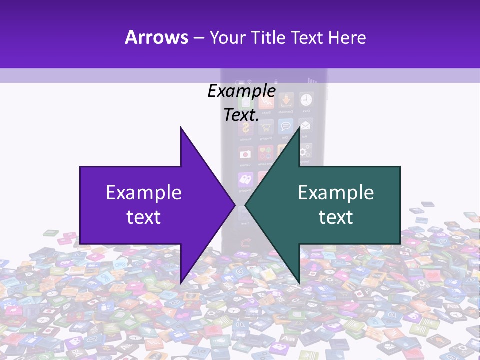 A Cell Phone Sitting On Top Of A Pile Of Colorful Cubes PowerPoint Template