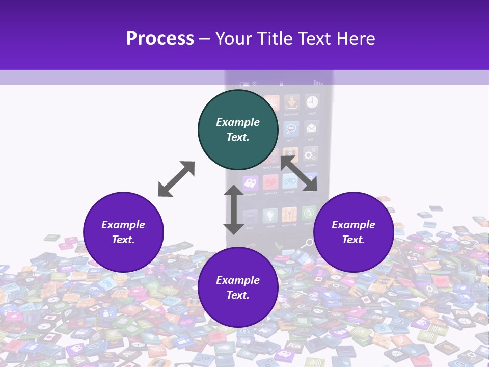 A Cell Phone Sitting On Top Of A Pile Of Colorful Cubes PowerPoint Template
