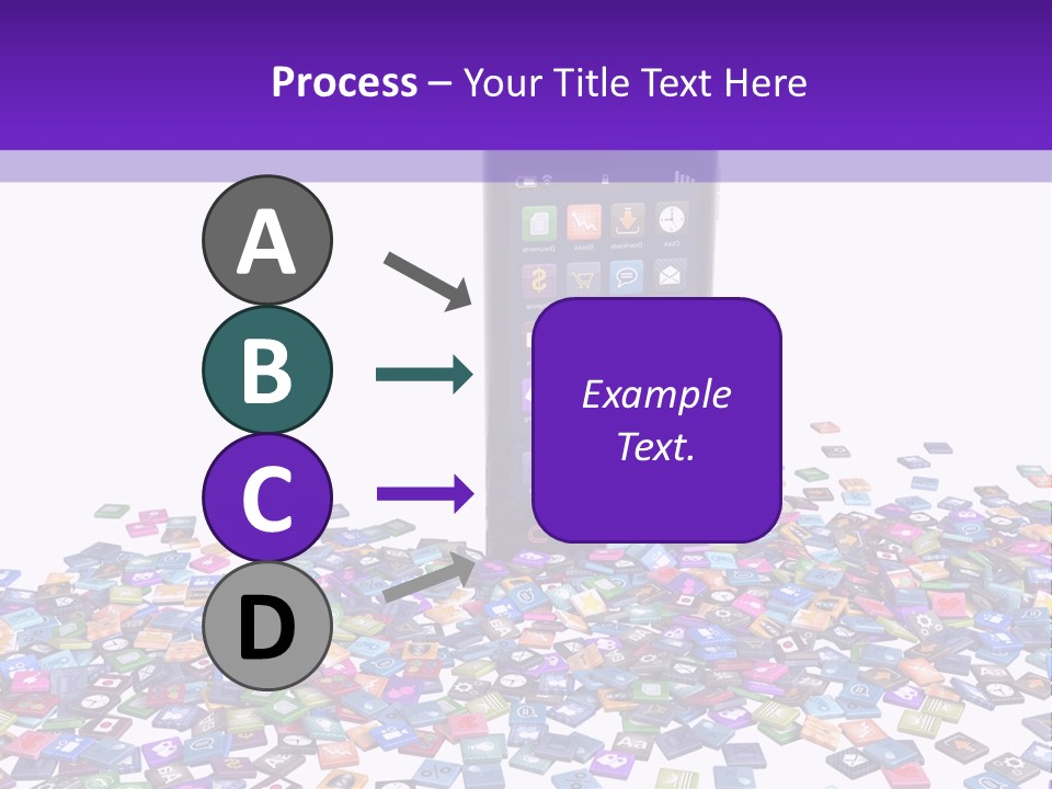 A Cell Phone Sitting On Top Of A Pile Of Colorful Cubes PowerPoint Template