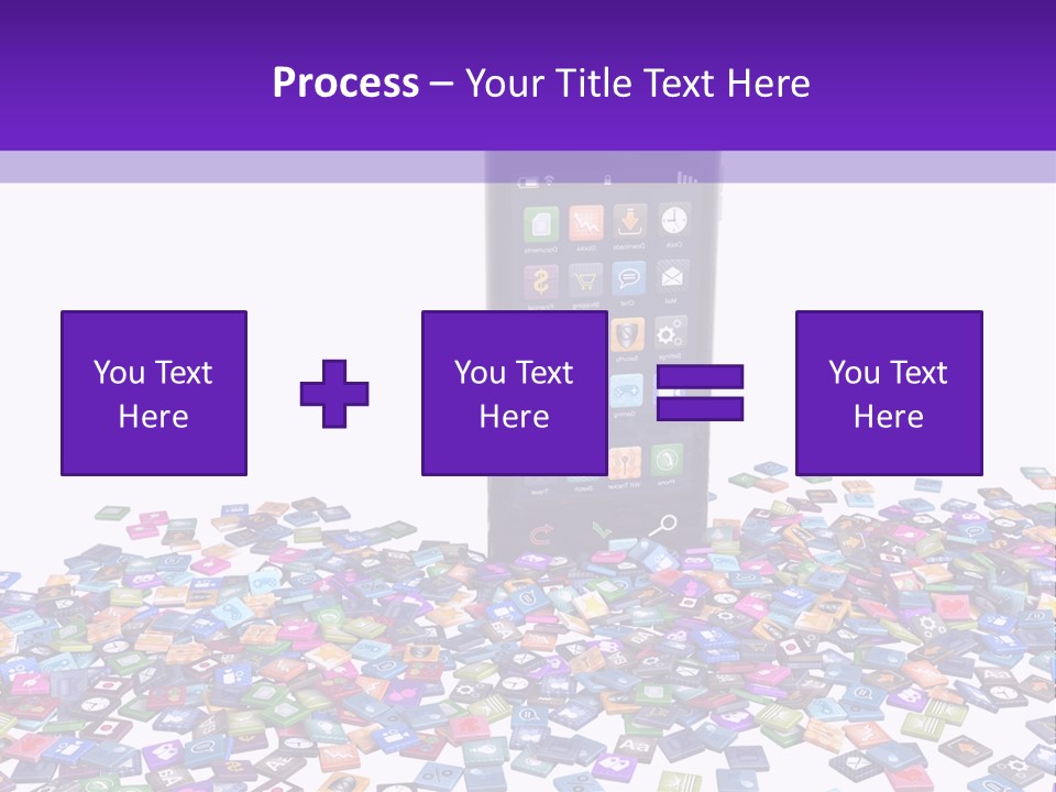 A Cell Phone Sitting On Top Of A Pile Of Colorful Cubes PowerPoint Template
