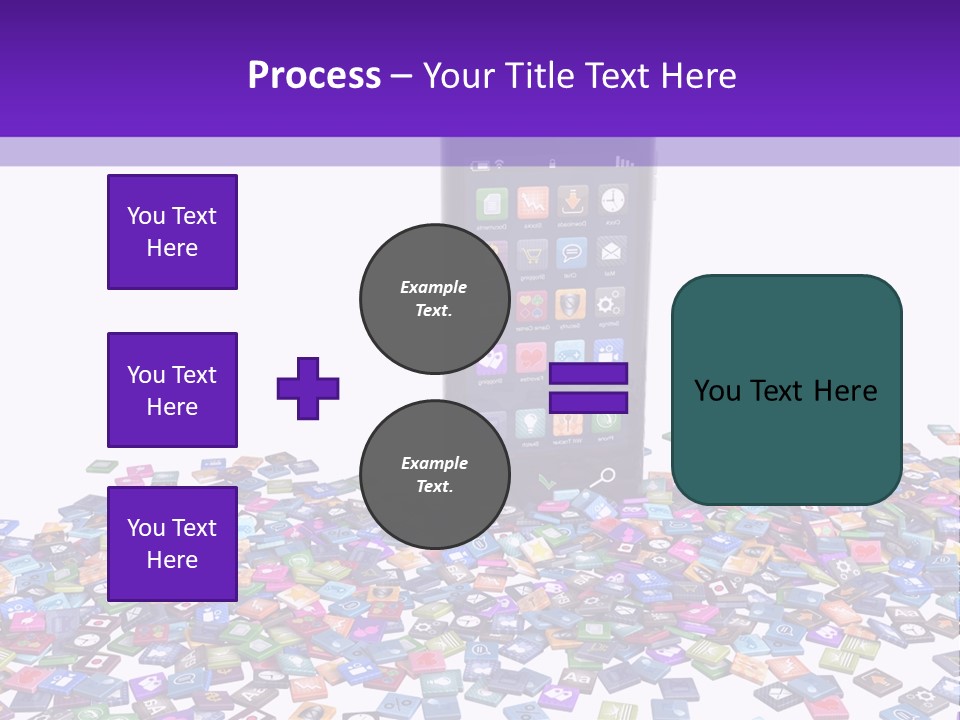 A Cell Phone Sitting On Top Of A Pile Of Colorful Cubes PowerPoint Template