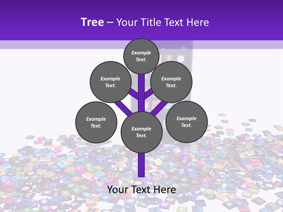 A Cell Phone Sitting On Top Of A Pile Of Colorful Cubes PowerPoint Template