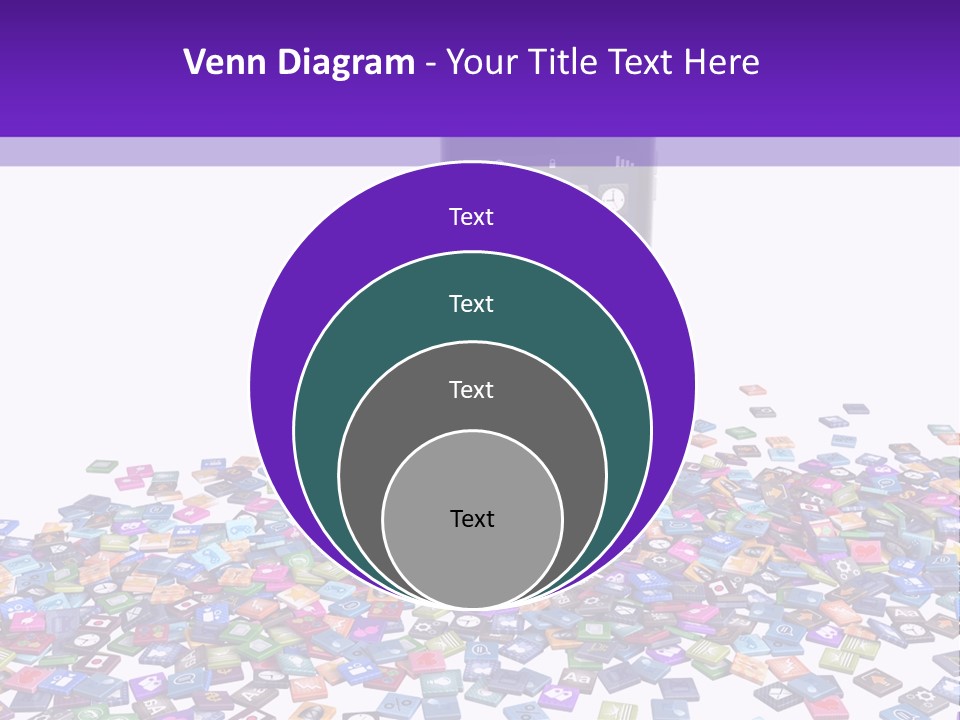 A Cell Phone Sitting On Top Of A Pile Of Colorful Cubes PowerPoint Template