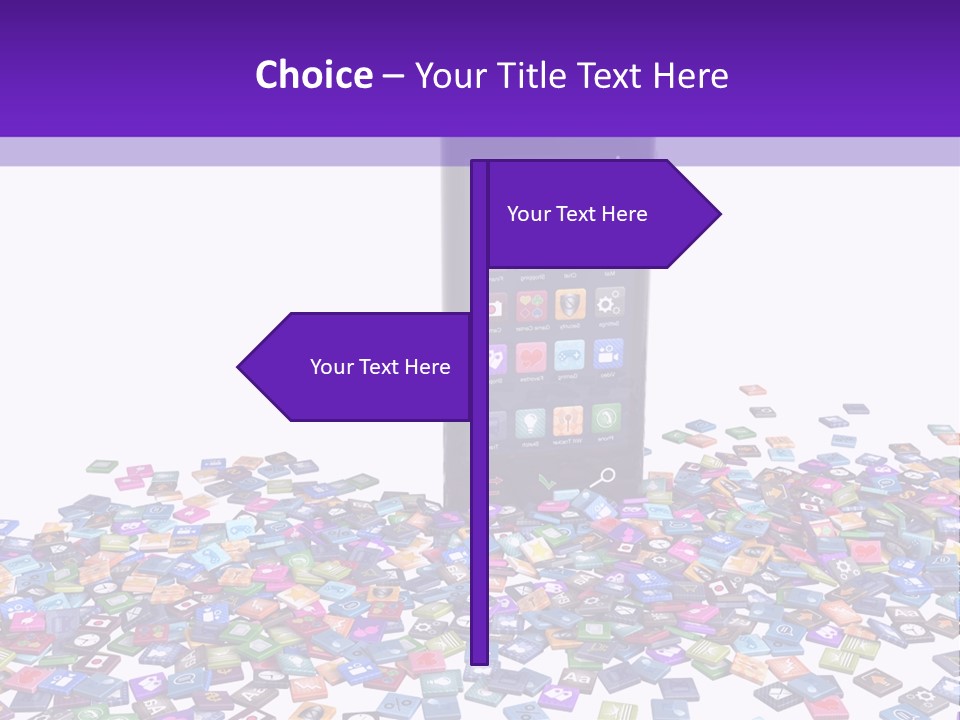 A Cell Phone Sitting On Top Of A Pile Of Colorful Cubes PowerPoint Template