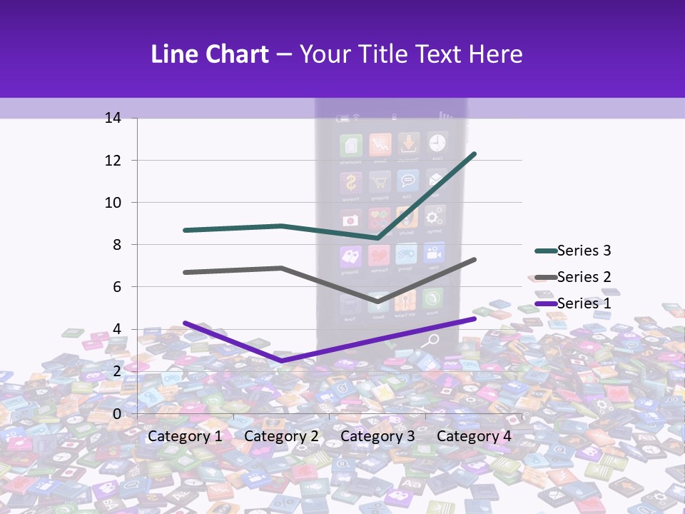 A Cell Phone Sitting On Top Of A Pile Of Colorful Cubes PowerPoint Template