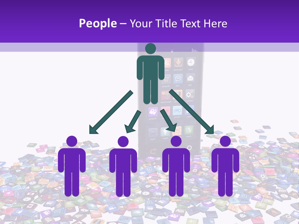 A Cell Phone Sitting On Top Of A Pile Of Colorful Cubes PowerPoint Template