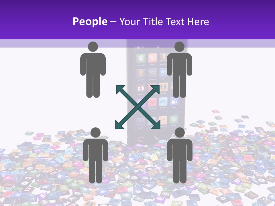 A Cell Phone Sitting On Top Of A Pile Of Colorful Cubes PowerPoint Template