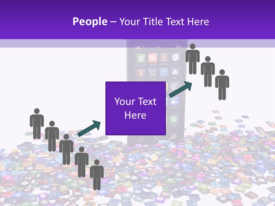 A Cell Phone Sitting On Top Of A Pile Of Colorful Cubes PowerPoint Template