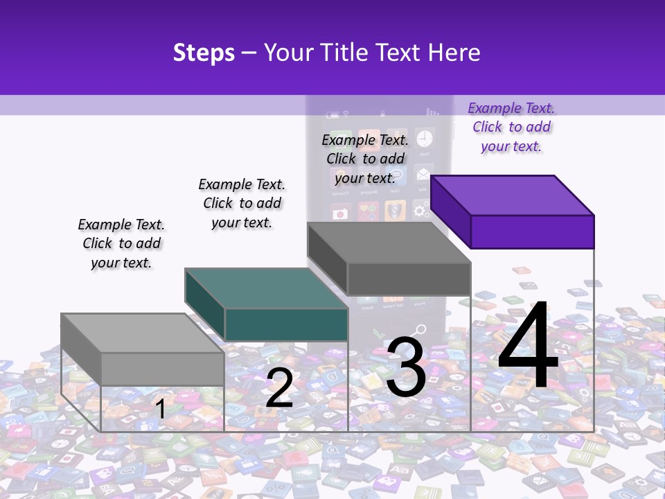 A Cell Phone Sitting On Top Of A Pile Of Colorful Cubes PowerPoint Template