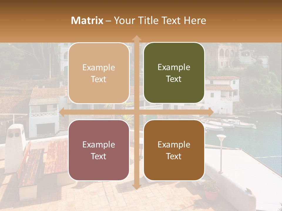 A View Of A Harbor With Boats In The Water PowerPoint Template