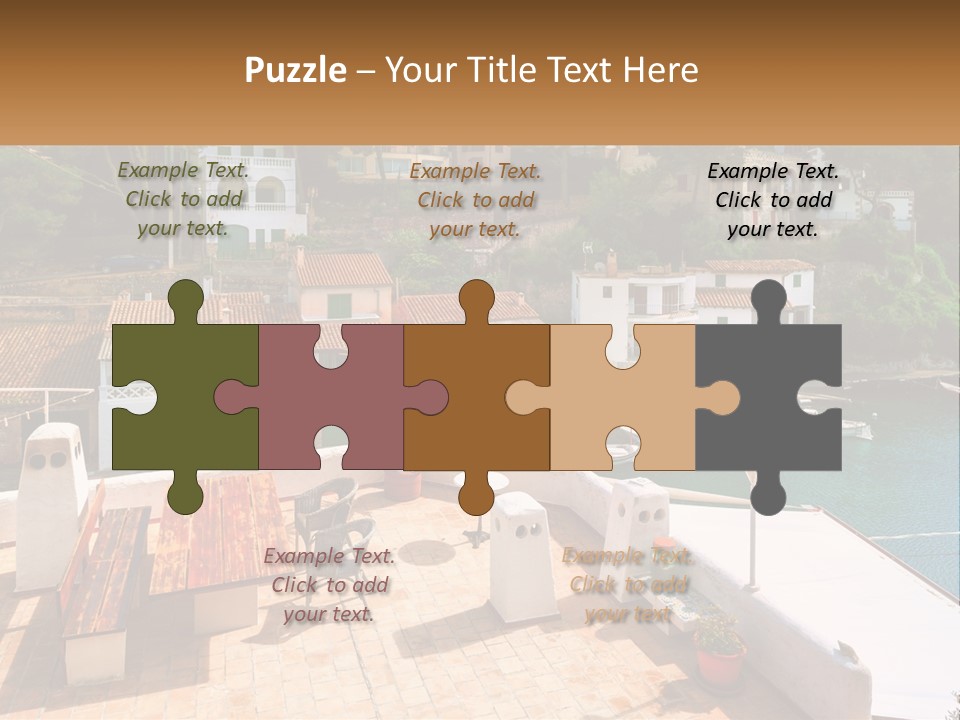 A View Of A Harbor With Boats In The Water PowerPoint Template