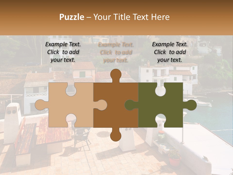 A View Of A Harbor With Boats In The Water PowerPoint Template