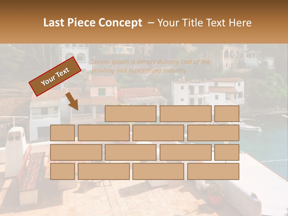 A View Of A Harbor With Boats In The Water PowerPoint Template