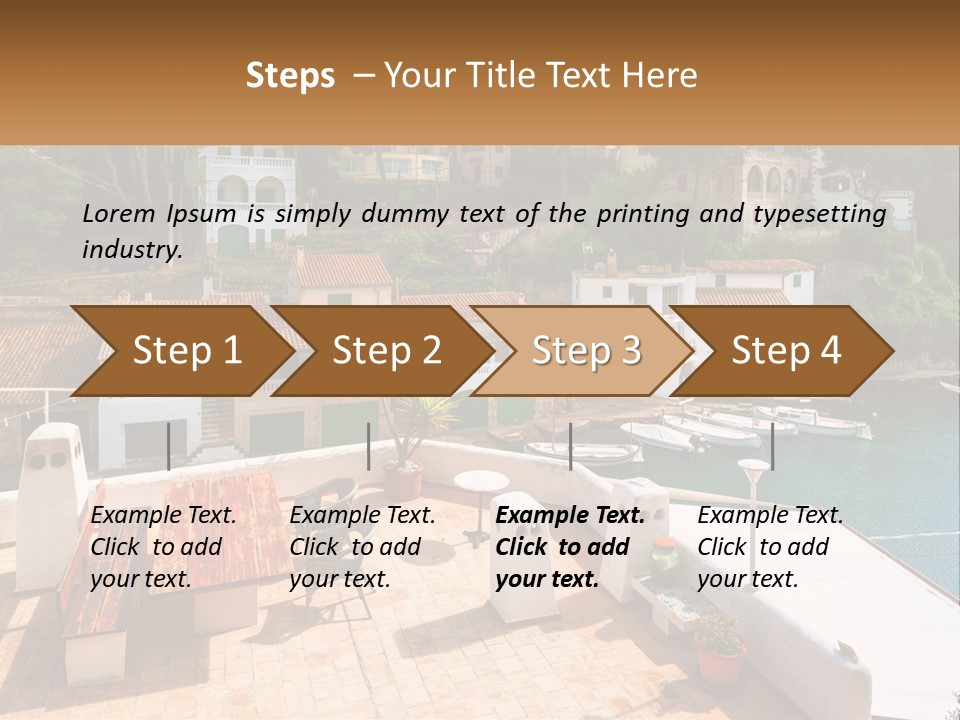A View Of A Harbor With Boats In The Water PowerPoint Template