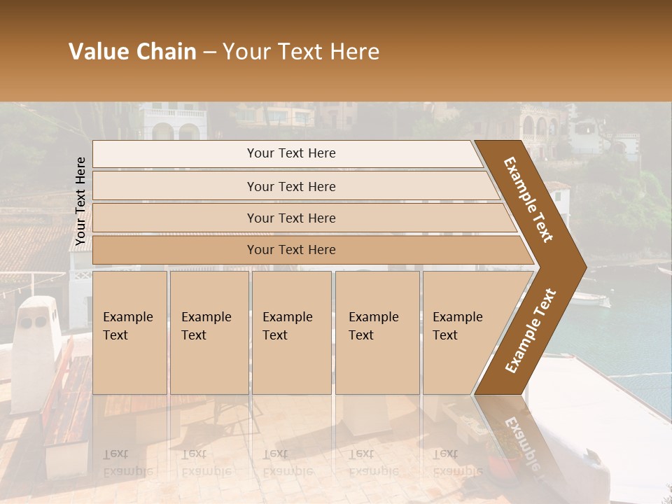 A View Of A Harbor With Boats In The Water PowerPoint Template