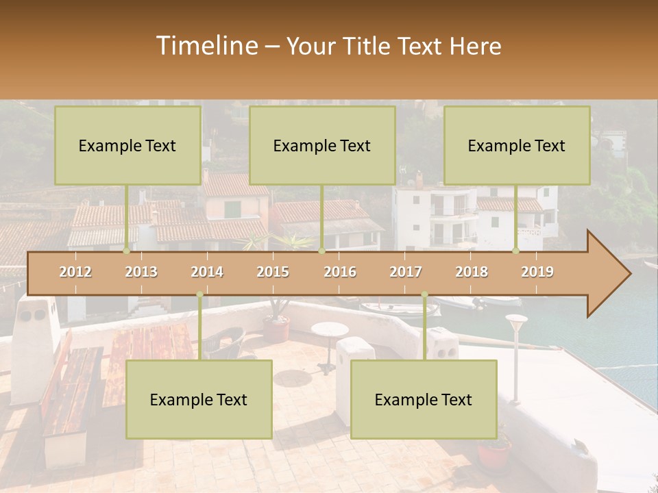 A View Of A Harbor With Boats In The Water PowerPoint Template