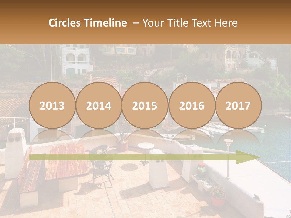 A View Of A Harbor With Boats In The Water PowerPoint Template