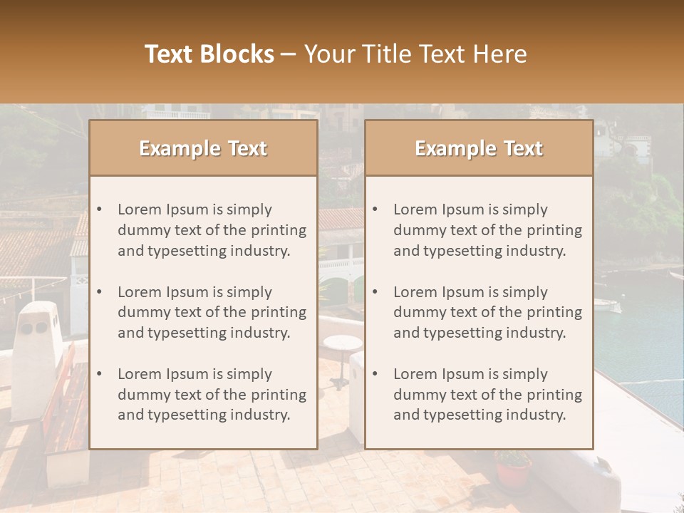 A View Of A Harbor With Boats In The Water PowerPoint Template