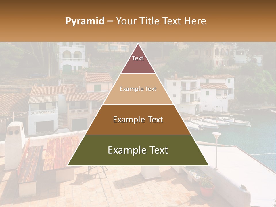 A View Of A Harbor With Boats In The Water PowerPoint Template