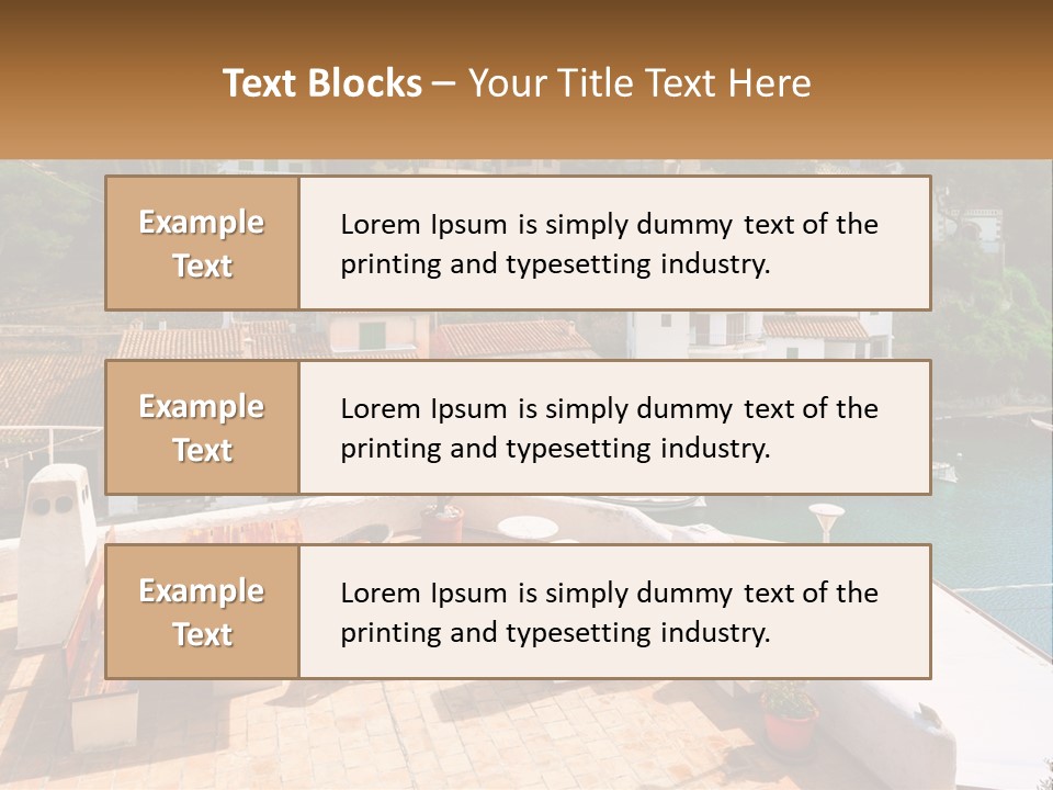 A View Of A Harbor With Boats In The Water PowerPoint Template