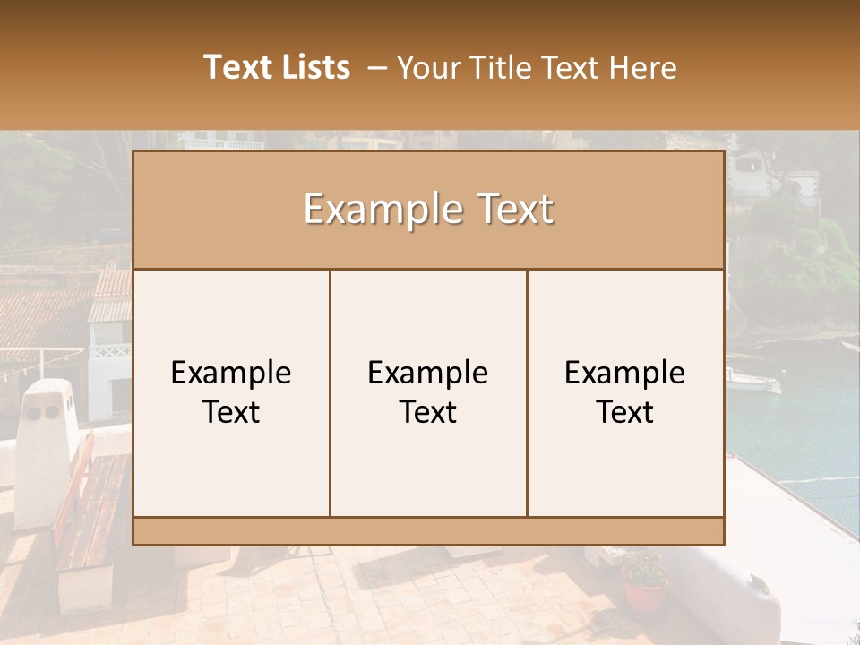 A View Of A Harbor With Boats In The Water PowerPoint Template