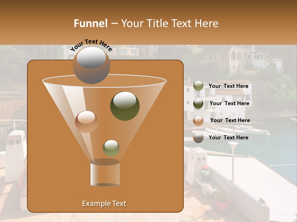 A View Of A Harbor With Boats In The Water PowerPoint Template