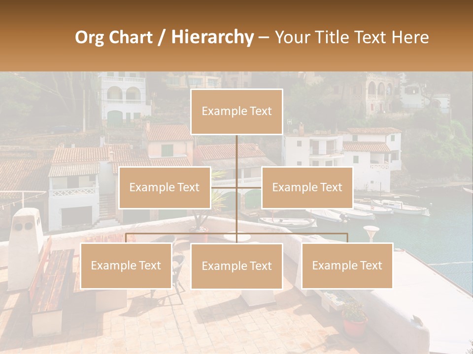 A View Of A Harbor With Boats In The Water PowerPoint Template
