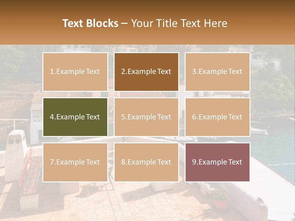 A View Of A Harbor With Boats In The Water PowerPoint Template