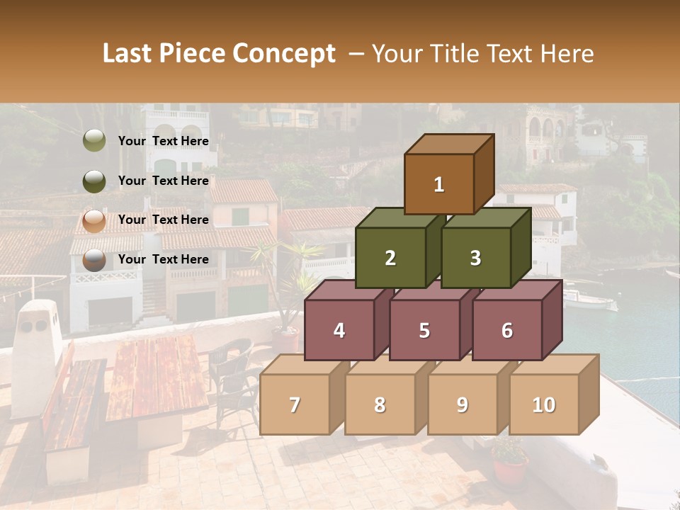 A View Of A Harbor With Boats In The Water PowerPoint Template