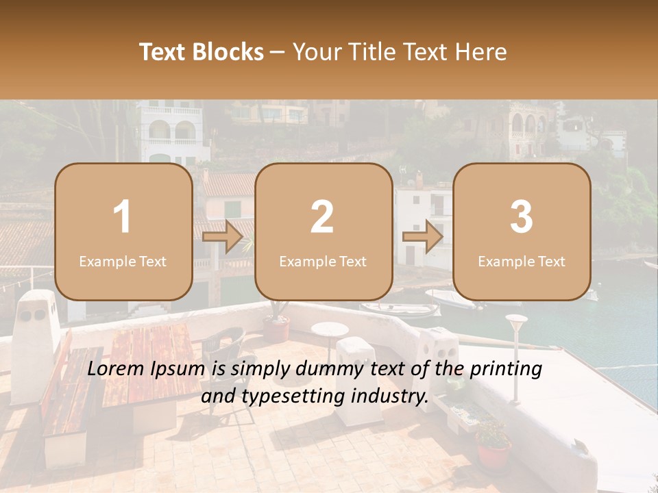 A View Of A Harbor With Boats In The Water PowerPoint Template