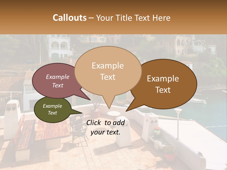 A View Of A Harbor With Boats In The Water PowerPoint Template