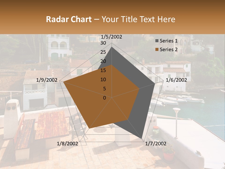 A View Of A Harbor With Boats In The Water PowerPoint Template