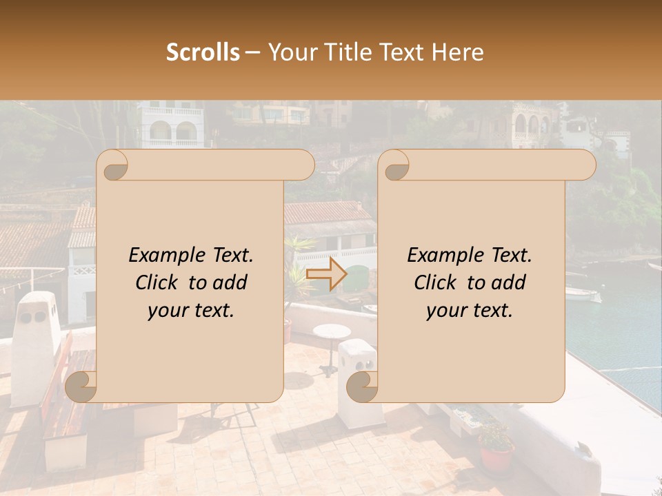 A View Of A Harbor With Boats In The Water PowerPoint Template