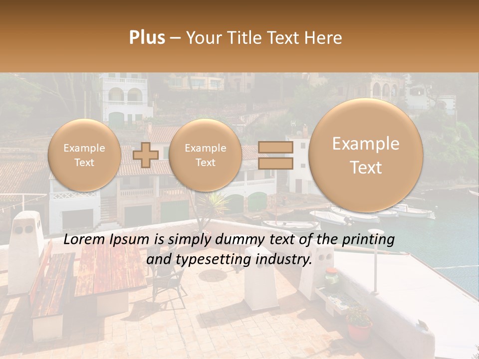 A View Of A Harbor With Boats In The Water PowerPoint Template