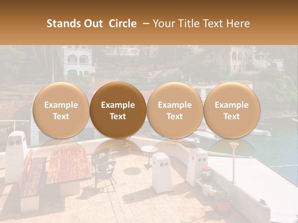 A View Of A Harbor With Boats In The Water PowerPoint Template