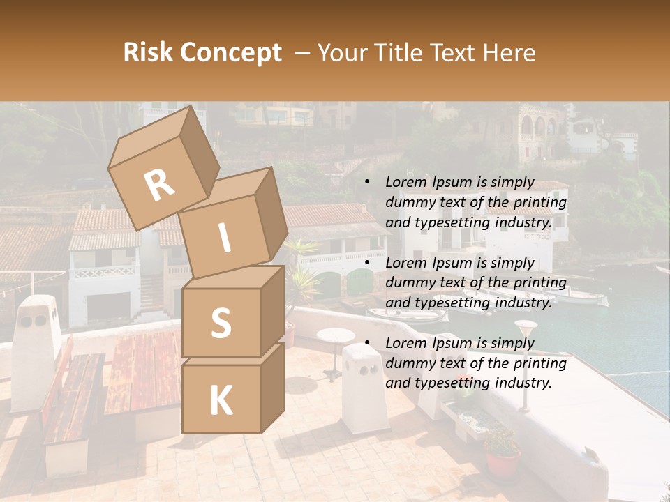 A View Of A Harbor With Boats In The Water PowerPoint Template