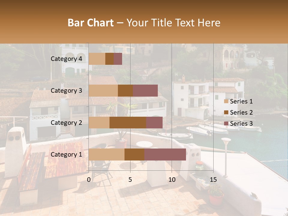 A View Of A Harbor With Boats In The Water PowerPoint Template