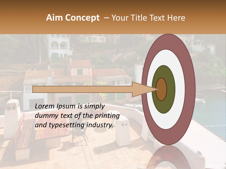 A View Of A Harbor With Boats In The Water PowerPoint Template