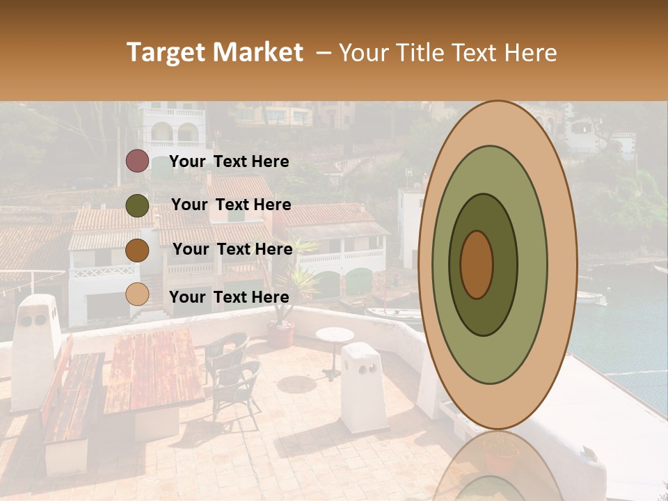 A View Of A Harbor With Boats In The Water PowerPoint Template