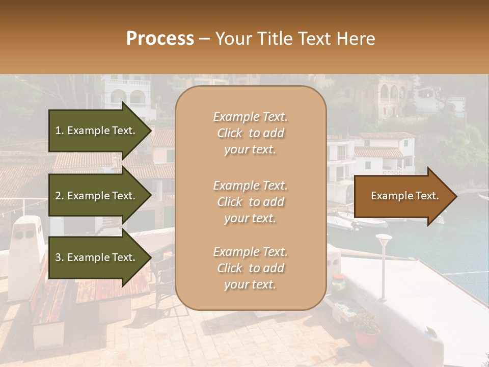 A View Of A Harbor With Boats In The Water PowerPoint Template